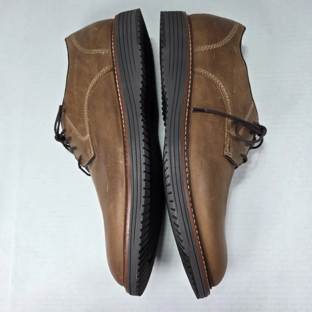 Johnston & Murphy Upton Tan Oiled Full-grain Leather Oxford Loafers Size 11 Wide